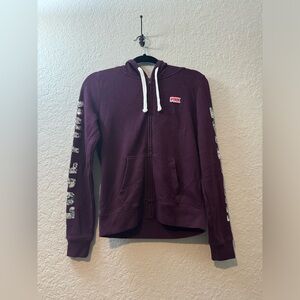 VS PINK Maroon Full Zip Sweatshirt, Size Small